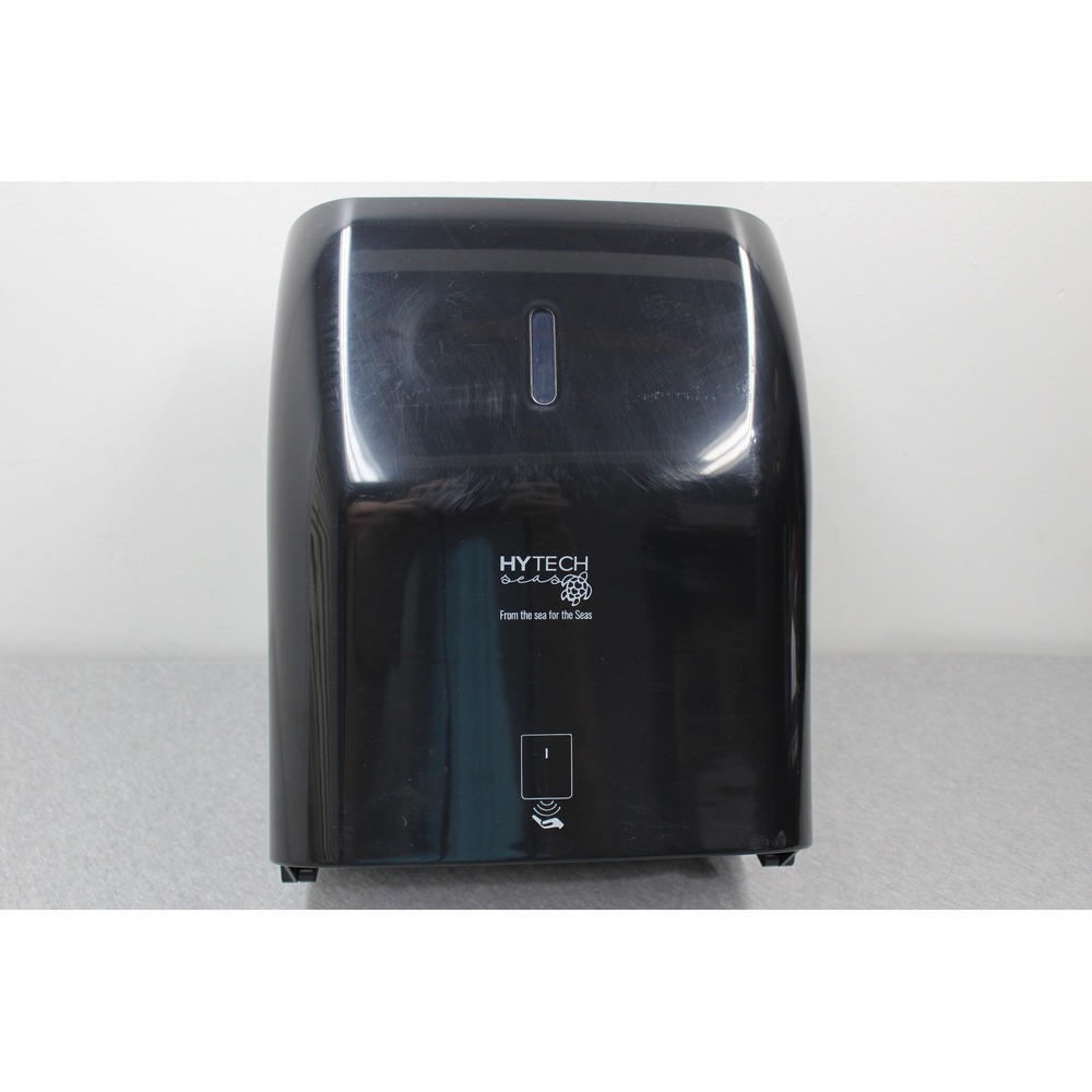 HyTechโ Seas Paper Towel Dispenser Black Touchless Motion Sensor Wall No Key